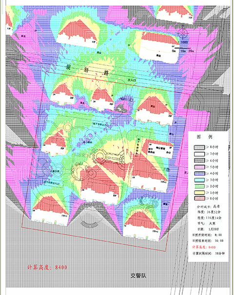 居住区日照分析图图片